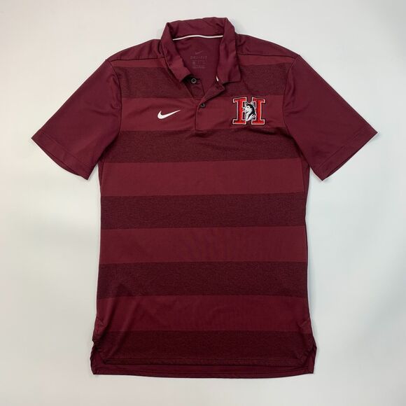 Nike Hamilton Huskies Polo Shirt Mens S Small Maroon Dri Fit Performance Golf - Picture 2 of 11